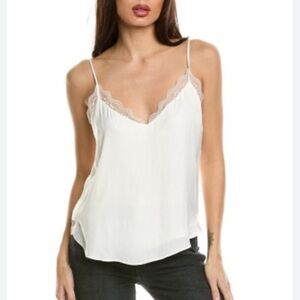 WHITE TRIMMED LACE CAMISOLE LARGE